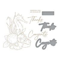 Seahorse Floral By Dawn Woleslagle - Spellbinders Glimmer Hot Foil Plate & Die Set