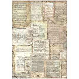 Vintage Library Book Pages - Stamperia Rice Paper Sheet A4