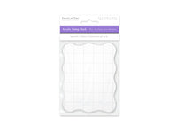 Clear Acrylic Stamp Block: 8.9cmx7cmx1cm Ergonomic Applicator w/Grids