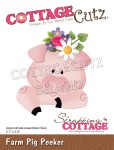 CottageCutz Dies-Farm Pig Peeker 2.1"X2.5"