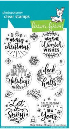 Magic Holiday Messages - Lawn Fawn Clear Stamps 4"X6"