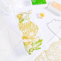 Chrysanthemum Layering - Pinkfresh Studio Slimline Stencils 4"X9" 4/Pkg