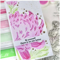 Chrysanthemum Layering - Pinkfresh Studio Slimline Stencils 4"X9" 4/Pkg