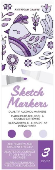 AC Sketch Markers Dual-Tip Alcohol Markers 3/Pkg   Violet Lace