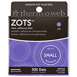 Small 3/16"X1/64" Thick 300/Pkg - Thermoweb Zots Clear Adhesive Dots