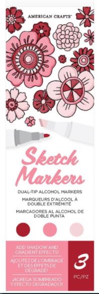 AC Sketch Markers Dual-Tip Alcohol Markers 3/Pkg    Antique Rose