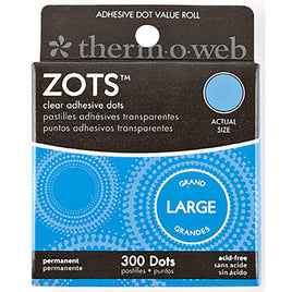 Large 1/2"X1/64" Thick 300/Pkg - Thermoweb Zots Clear Adhesive Dots