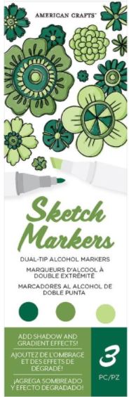 AC Sketch Markers Dual-Tip Alcohol Markers 3/Pkg    Shamrock