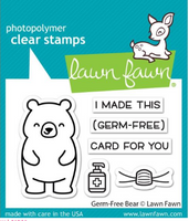 Germ-Free Bear - Lawn Fawn Clear Stamps 3"X2"