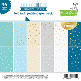 Lawn Fawn  6 X 6 paper pack   Let it shine starry skies petite pack