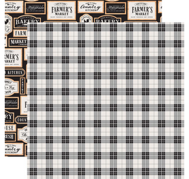 Echo Park Farmhouse Kitchen-Picnic Plaid 12x12 Double Sided Paper