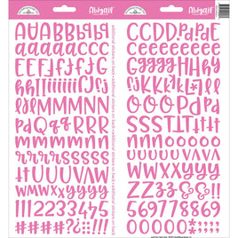 Bubblegum - Doodlebug Abigail Font Alpha Cardstock Stickers 6"X13" 2/Pkg