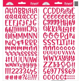 Ladybug - Doodlebug Abigail Font Alpha Cardstock Stickers 6"X13" 2/Pkg