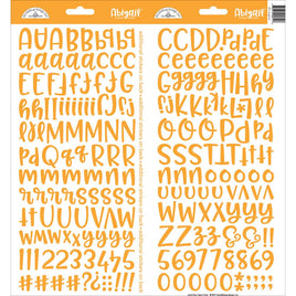 Tangerine - Doodlebug Abigail Font Alpha Cardstock Stickers 6"X13" 2/Pkg