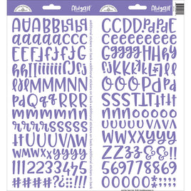 Lilac - Doodlebug Abigail Font Alpha Cardstock Stickers 6"X13" 2/Pkg