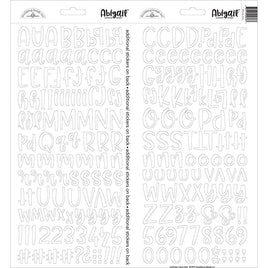 Lily White - Doodlebug Abigail Font Alpha Cardstock Stickers 6"X13" 2/Pkg