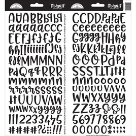 Beetle Black - Doodlebug Abigail Font Alpha Cardstock Stickers 6"X13" 2/Pkg
