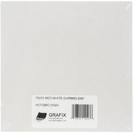 White - Grafix Medium Weight Chipboard Sheets 6"X6" 25/Pkg