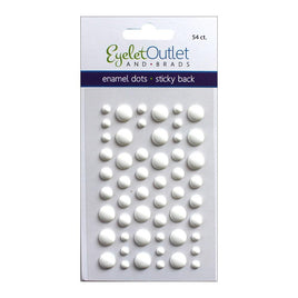 Matte White - Eyelet Outlet Adhesive-Back Enamel Dots 54/Pkg