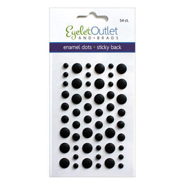 Matte Black - Eyelet Outlet Adhesive-Back Enamel Dots 54/Pkg