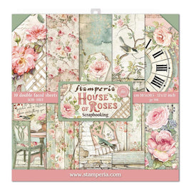 House of Roses, 10 Designs/1 Each - Stamperia Double-Sided Paper Pad 12"X12" 10/Pkg