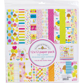 Hey Cupcake - Doodlebug Double-Sided Paper Pack 12"X12" 12/Pkg
