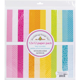 Hey Cupcake, 12 Designs/1 Each - Doodlebug Petite Prints Double-Sided Cardstock 12"X12" 12/Pk
