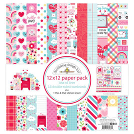 Lots Of Love, 12 Designs - Doodlebug Double-Sided Paper Pack 12"X12" 12/Pkg