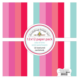 Lots Of Love - Doodlebug Textured Double-Sided Cardstock 12"X12" 12/Pkg