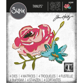 Sizzix Thinlits Dies By Tim Holtz 4/Pkg-Brushstroke Flowers #4