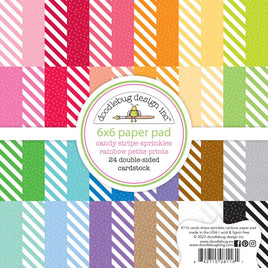 Candy Stripe-Sprinkles - Doodlebug Petite Prints Double-Sided Paper Pad 6"X6" 24/Pkg