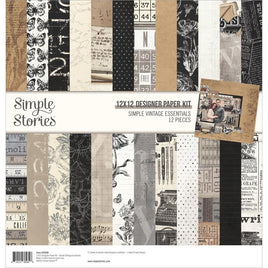 Simple Vintage Essentials - Simple Stories Designer Paper Kit 12"X12"