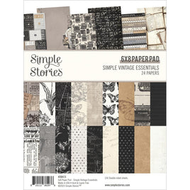 Simple Vintage Essentials - Simple Stories Double-Sided Paper Pad 6"X8" 24/Pkg