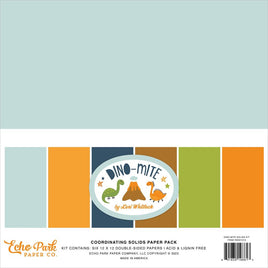 Dino-Mite, 6 Colors - Echo Park Double-Sided Solid Cardstock 12"X12" 6/Pkg