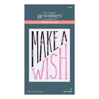 Diagonal Make A Wish 2/Pkg - Spellbinders BetterPress Letterpress System Press Plates