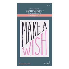Diagonal Make A Wish 2/Pkg - Spellbinders BetterPress Letterpress System Press Plates