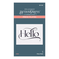 Hello 1/Pkg - Spellbinders BetterPress Letterpress System Press Plates