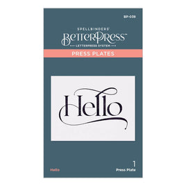 Hello 1/Pkg - Spellbinders BetterPress Letterpress System Press Plates