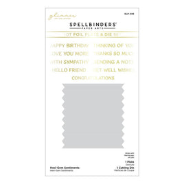 Hexi-Gem Sentiments - Spellbinders Glimmer Hot Foil Plate & Die
