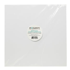 White - 49 And Market Essential Cardstock 12"X12" 20/Pkg