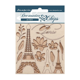 Oh La La - Tour Eiffel - Stamperia Decorative Chips 5.5"X5.5"