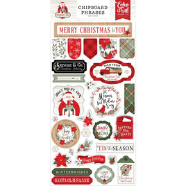 Phrases, Christmas Time - Echo Park Chipboard 6"X13"