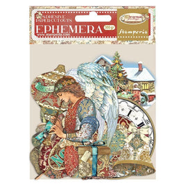Christmas Greetings - Stamperia Cardstock Ephemera Adhesive Paper Cut Outs