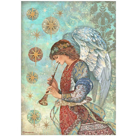 Christmas Greetings angel - Stamperia Rice Paper Sheet A4