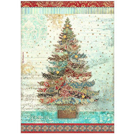 Christmas Greetings tree - Stamperia Rice Paper Sheet A4