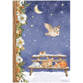 Winter Valley Sweet Night - Stamperia Rice Paper Sheet A4