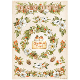 Winter Valley Family Garlands - Stamperia Rice Paper Sheet A4