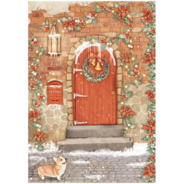 Red Door All Around Christmas - Stamperia Rice Paper Sheet A4