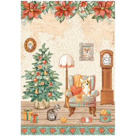 Sweet Room All Around Christmas - Stamperia Rice Paper Sheet A4