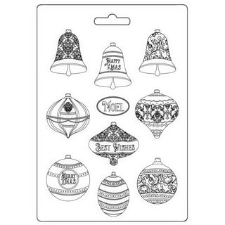 Christmas Bells And Balls - Stamperia Soft Maxi Mould 8.5
